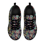 Retro Indian Paisley Pattern Print Black Sneakers