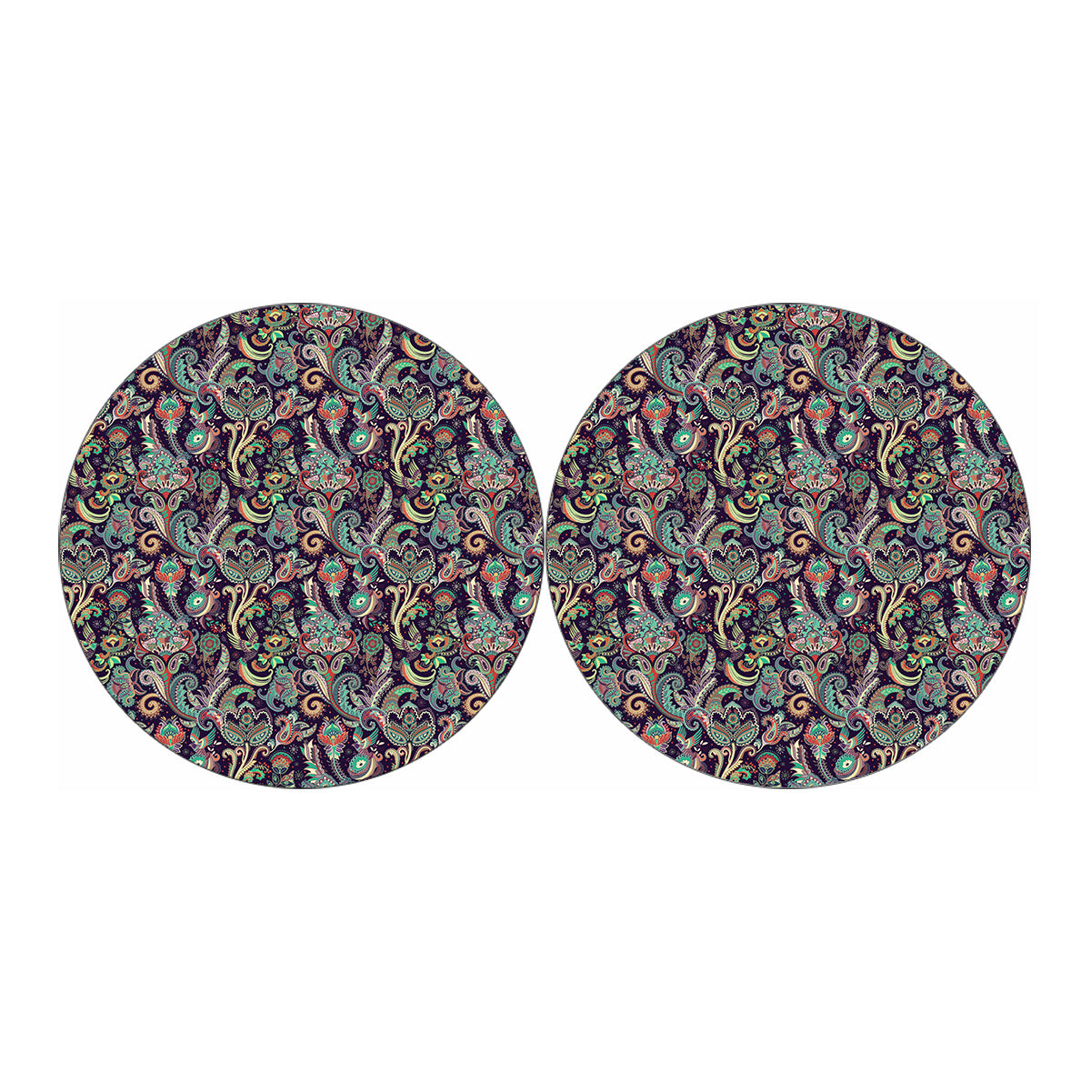 Retro Indian Paisley Pattern Print Car Coasters