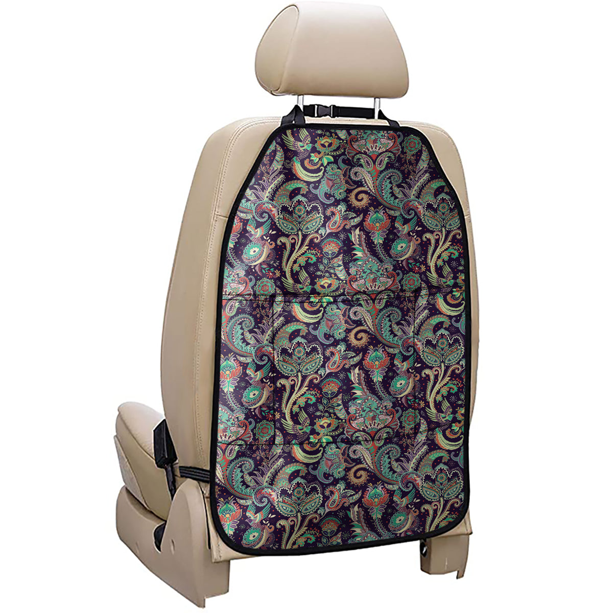 Retro Indian Paisley Pattern Print Car Seat Organizers