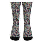 Retro Indian Paisley Pattern Print Crew Socks