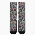 Retro Indian Paisley Pattern Print Crew Socks