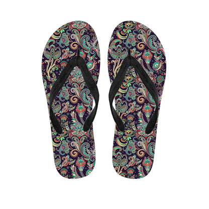 Retro Indian Paisley Pattern Print Flip Flops