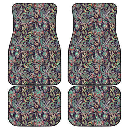 Retro Indian Paisley Pattern Print Front and Back Car Floor Mats