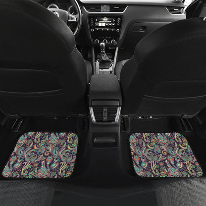 Retro Indian Paisley Pattern Print Front and Back Car Floor Mats