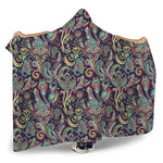 Retro Indian Paisley Pattern Print Hooded Blanket