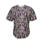 Retro Indian Paisley Pattern Print Men's Baseball Jersey