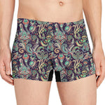 Retro Indian Paisley Pattern Print Men's Boxer Briefs