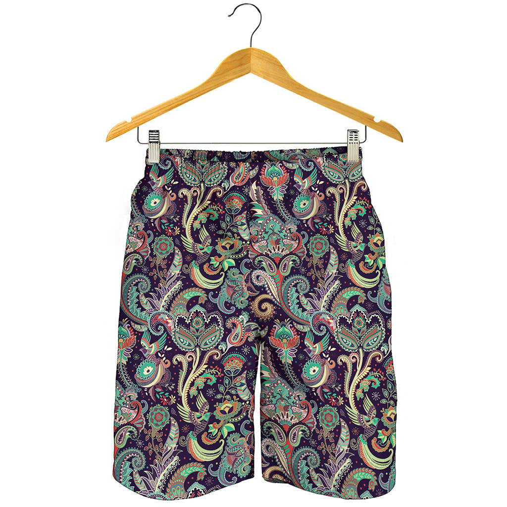 Retro Indian Paisley Pattern Print Men's Shorts