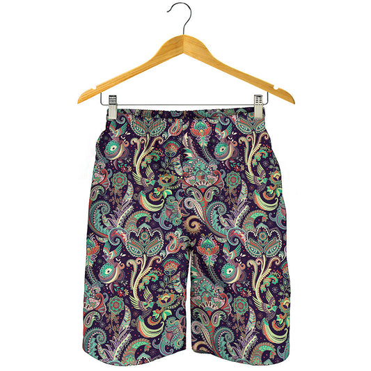 Retro Indian Paisley Pattern Print Men's Shorts