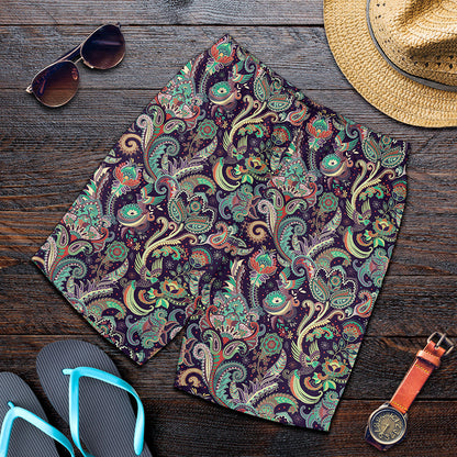Retro Indian Paisley Pattern Print Men's Shorts