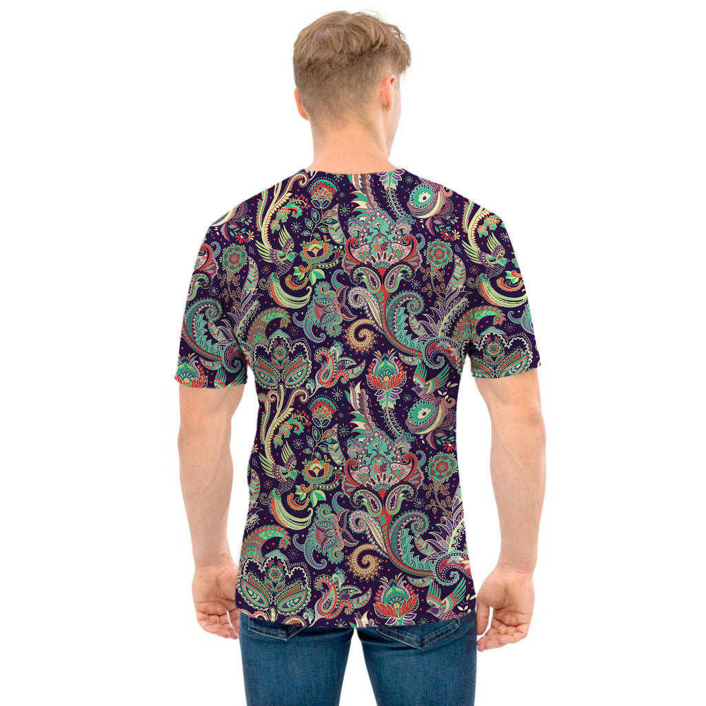 Retro Indian Paisley Pattern Print Men's T-Shirt