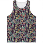 Retro Indian Paisley Pattern Print Men's Tank Top