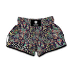 Retro Indian Paisley Pattern Print Muay Thai Boxing Shorts