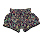 Retro Indian Paisley Pattern Print Muay Thai Boxing Shorts