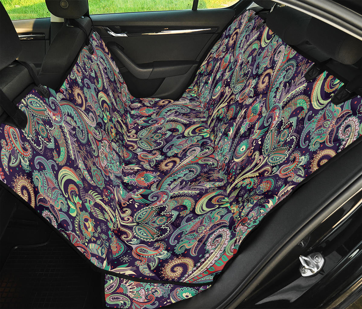 Retro Indian Paisley Pattern Print Pet Car Back Seat Cover