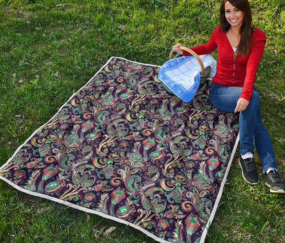 Retro Indian Paisley Pattern Print Quilt