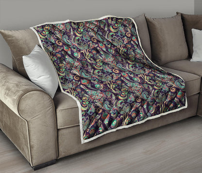 Retro Indian Paisley Pattern Print Quilt