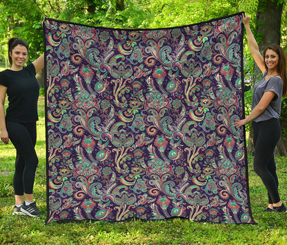 Retro Indian Paisley Pattern Print Quilt