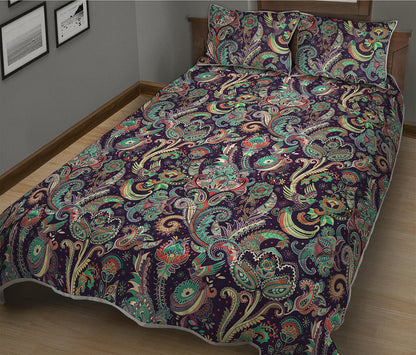 Retro Indian Paisley Pattern Print Quilt Bed Set