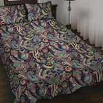 Retro Indian Paisley Pattern Print Quilt Bed Set