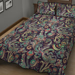 Retro Indian Paisley Pattern Print Quilt Bed Set
