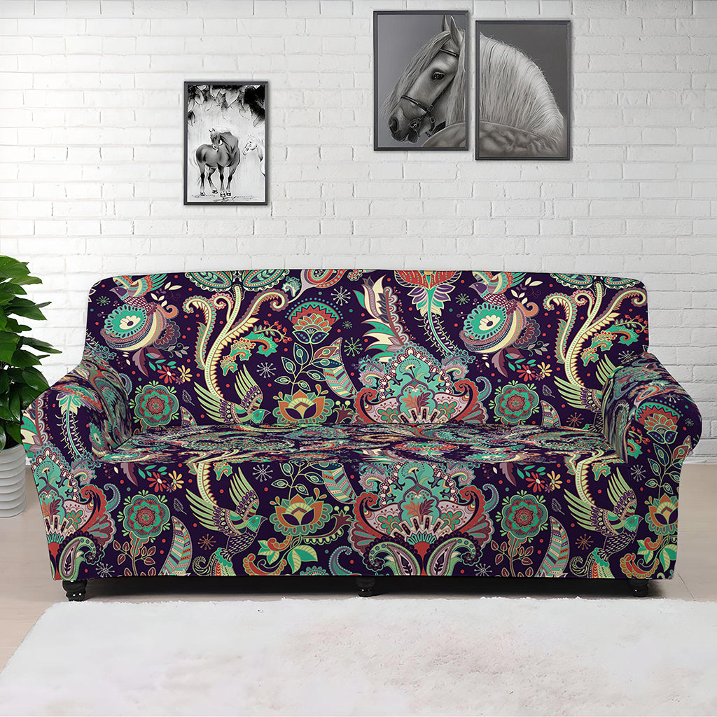 Retro Indian Paisley Pattern Print Sofa Cover