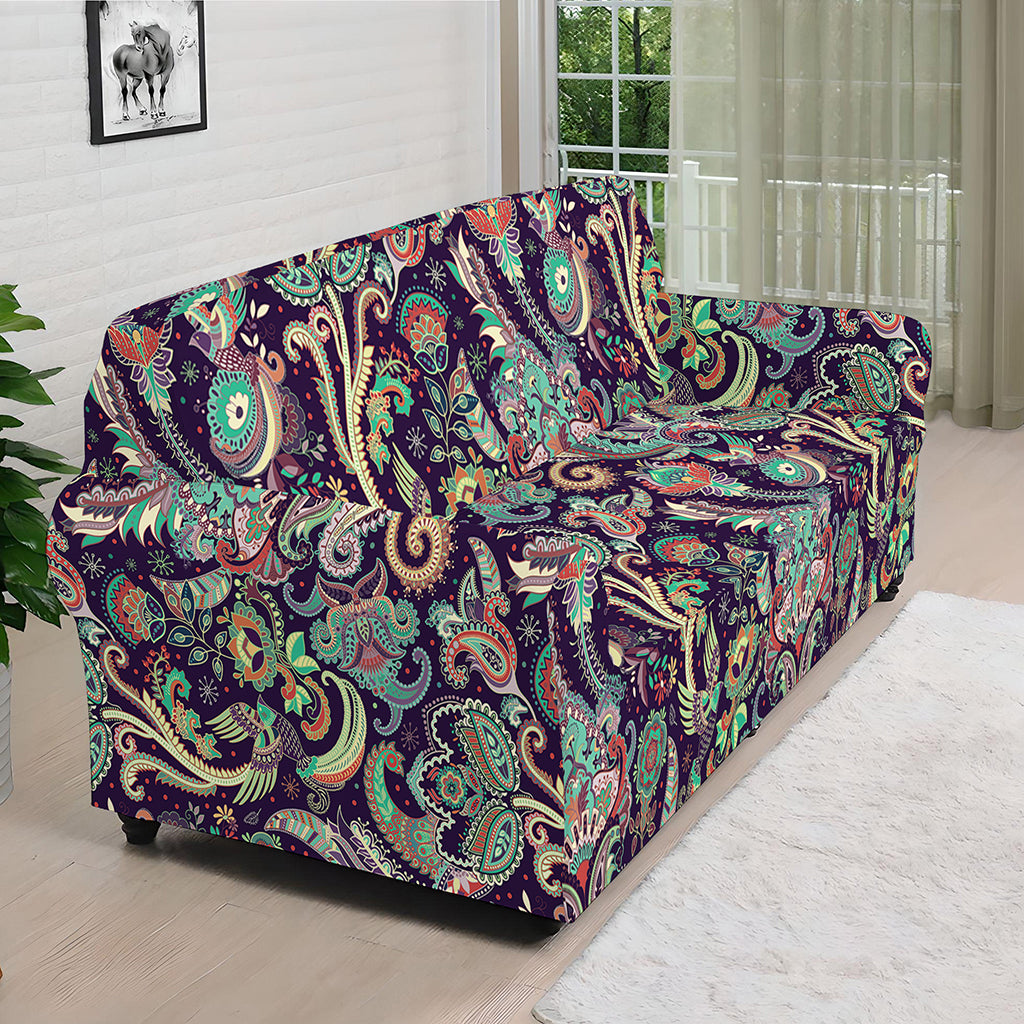 Retro Indian Paisley Pattern Print Sofa Cover