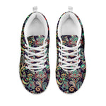 Retro Indian Paisley Pattern Print White Sneakers