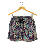 Retro Indian Paisley Pattern Print Women's Shorts