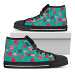 Retro Lollipop Pattern Print Black High Top Shoes