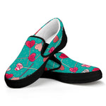 Retro Lollipop Pattern Print Black Slip On Shoes