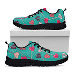Retro Lollipop Pattern Print Black Sneakers