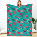 Retro Lollipop Pattern Print Blanket