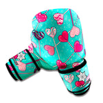 Retro Lollipop Pattern Print Boxing Gloves