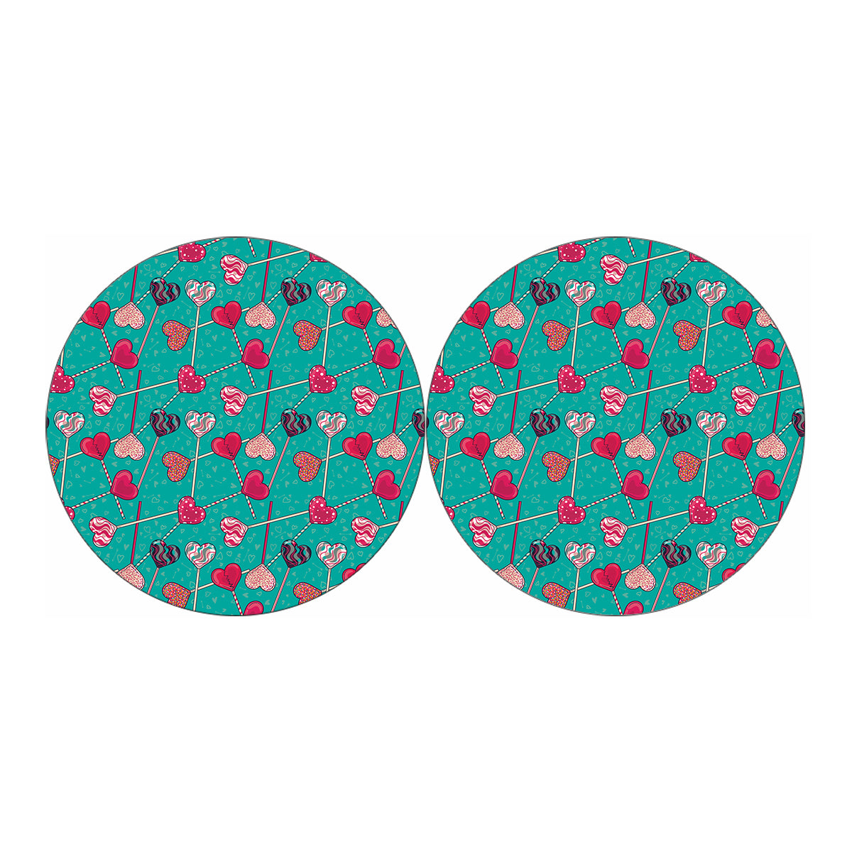 Retro Lollipop Pattern Print Car Coasters