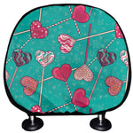 Retro Lollipop Pattern Print Car Headrest Covers