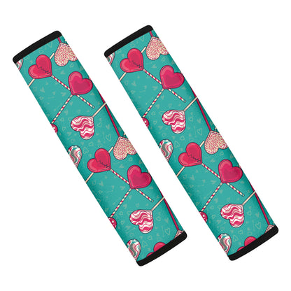 Retro Lollipop Pattern Print Car Seat Belt Covers