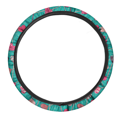 Retro Lollipop Pattern Print Car Steering Wheel Cover