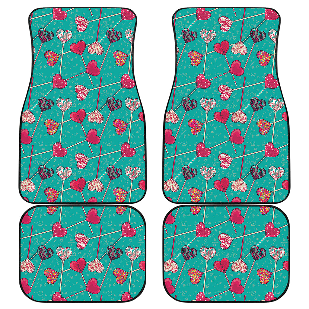 Retro Lollipop Pattern Print Front and Back Car Floor Mats