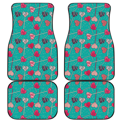 Retro Lollipop Pattern Print Front and Back Car Floor Mats
