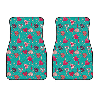 Retro Lollipop Pattern Print Front Car Floor Mats