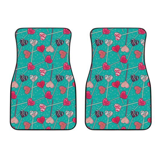 Retro Lollipop Pattern Print Front Car Floor Mats