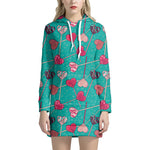 Retro Lollipop Pattern Print Hoodie Dress