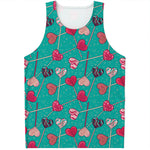 Retro Lollipop Pattern Print Men's Tank Top
