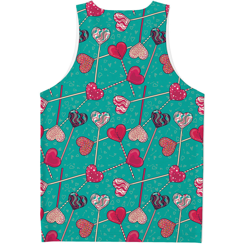Retro Lollipop Pattern Print Men's Tank Top