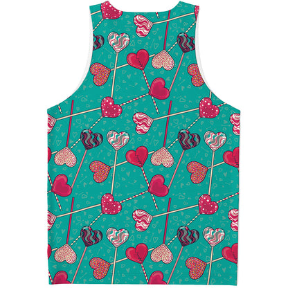 Retro Lollipop Pattern Print Men's Tank Top