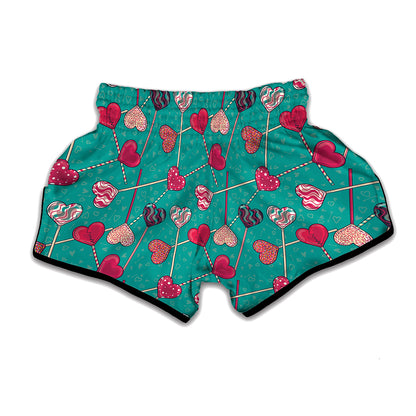 Retro Lollipop Pattern Print Muay Thai Boxing Shorts