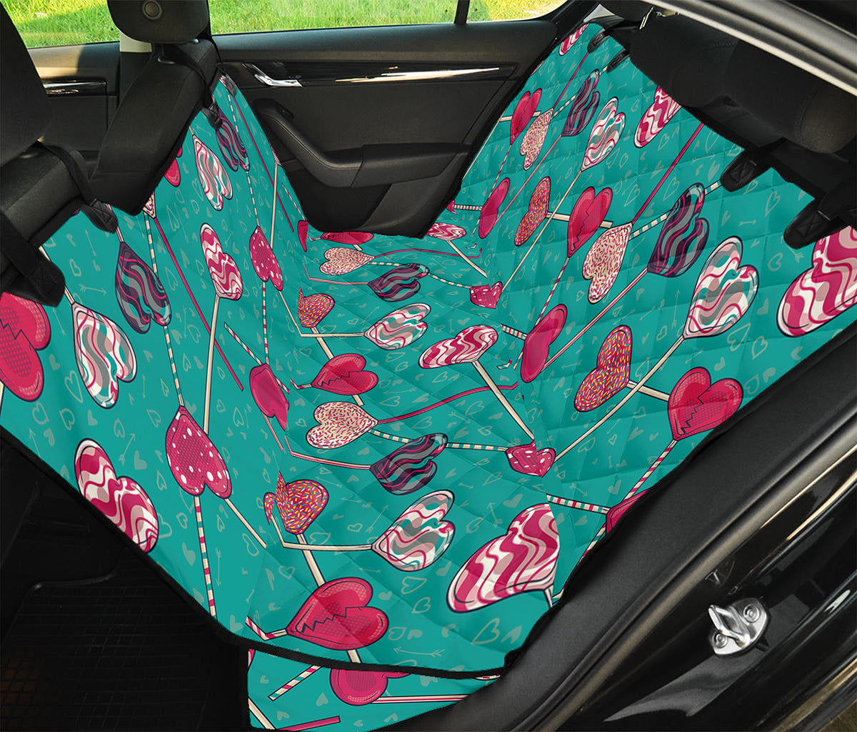 Retro Lollipop Pattern Print Pet Car Back Seat Cover