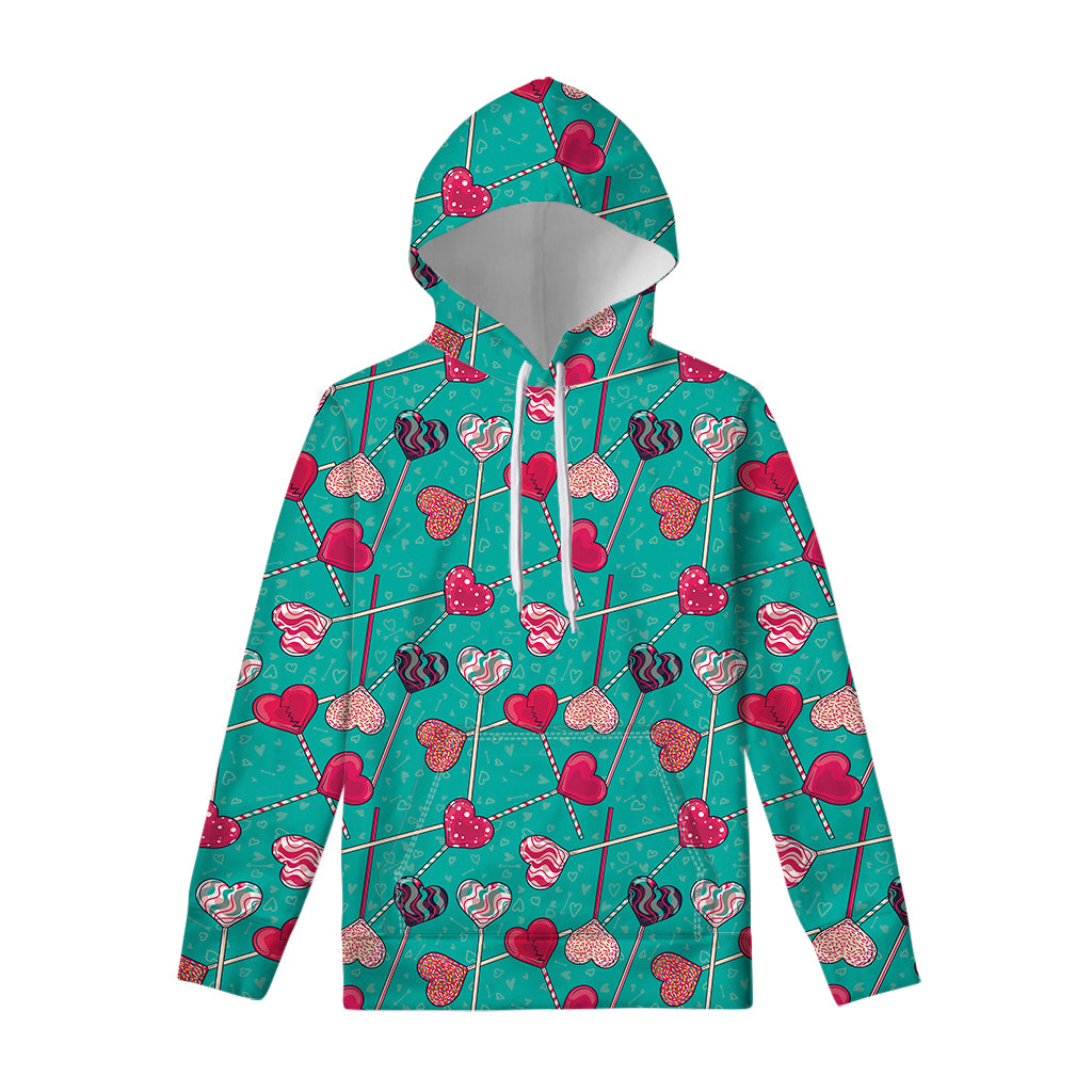 Retro Lollipop Pattern Print Pullover Hoodie