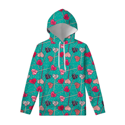 Retro Lollipop Pattern Print Pullover Hoodie